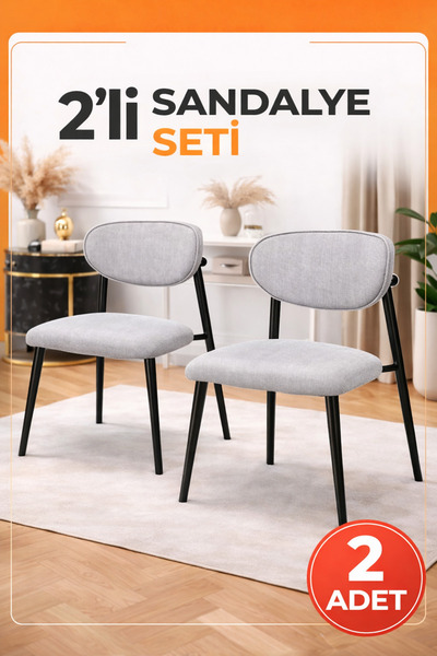 Avenza Furniture Avenza Living Polo 2’li Metal Ayaklı Modern Mutfak Sandalye