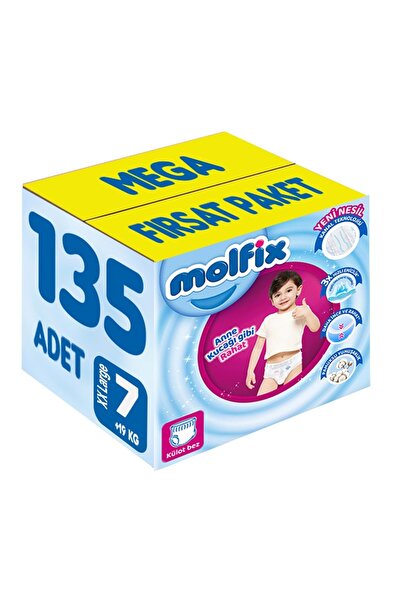 Molfix Külot Bebek Bezi Beden:7 (19+KG) XX Large 135 Adet Mega Fırsat Pk