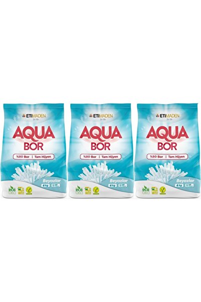 Boron AquaBor Matik Toz Çamaşır Deterjanı 18KG (Beyazlar İçin) 120 Yıkama (3P...