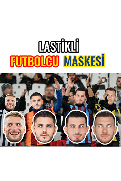 heryerehediye Kalın Parlak Karton Lastikli Futbolcu Maskesi 10 Adet (Kullanım...