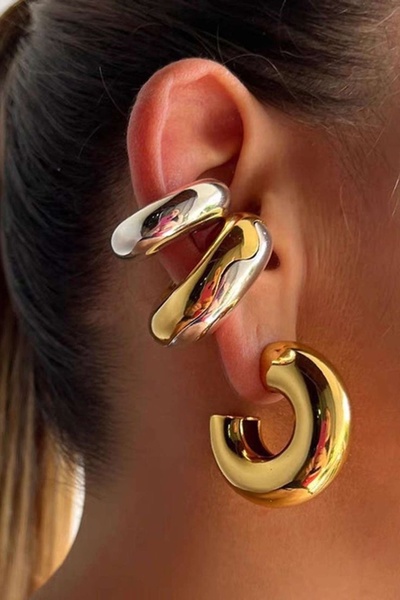 Finery by Nerrs Sezonun En Trendi Boru Model Kıkırdak Küpe Silver Renk