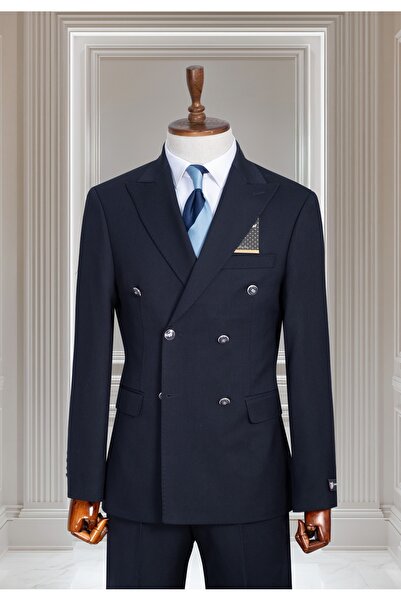 WENNO Punto Stitched Navy Blue Kruveze Suit