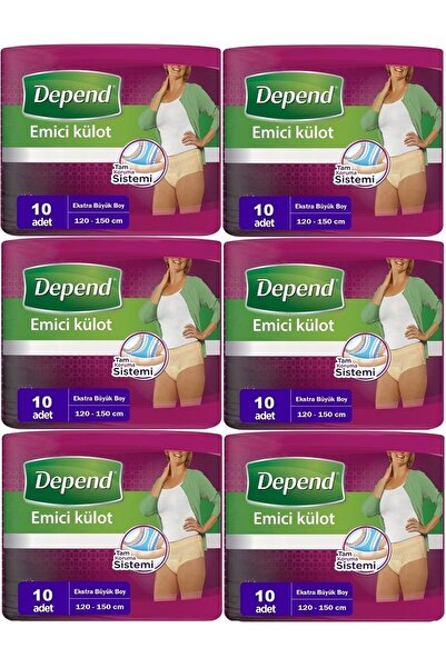 Depend Emici Külot Hasta Bezi XL - Extra Büyük Kadın 60 Adet (6PK*10)