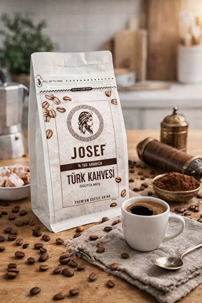 josef قهوة تركية 100% أرابيكا 500 جرام طازجة الطحن، رغوة كثيفة ونكهة غنية