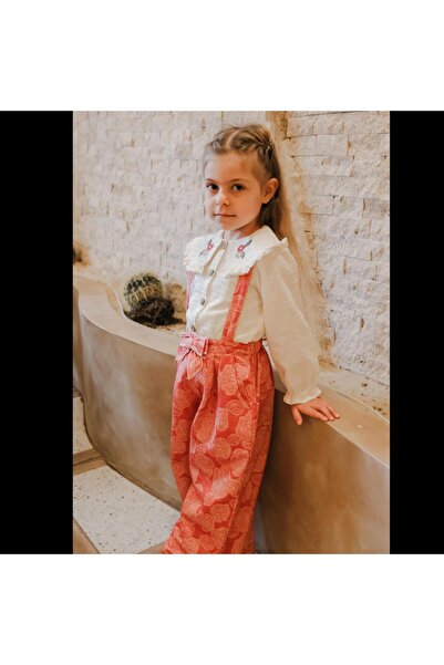 ministok Matilda Embroidered Collar Girls' Shirt Jumpsuit Set