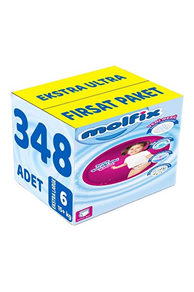 Molfix Külot Bebek Bezi Beden:6 (15+Kg) Extra Large 348 Adet Ekstra Ultra Fır...