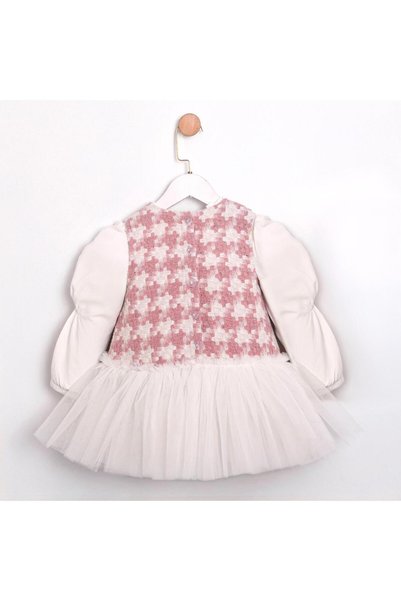 ministok Lucia Kaz Ayağı Desenli Tütü Etekli Çanta Aksesuarlı Kız Çocuk Elbise