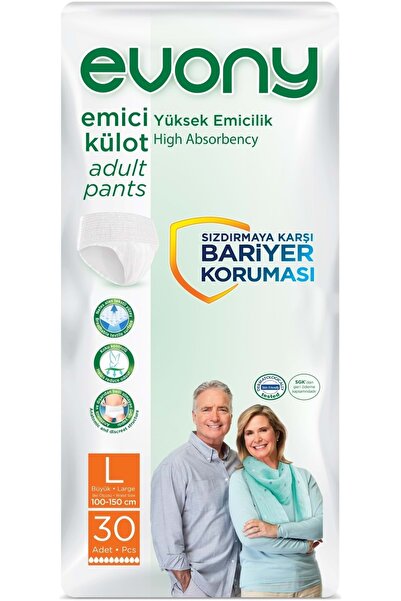 Evony Hasta Bezi Yetişkin Emici Külot L - Büyük - Large 30 Adet Tekli Pk