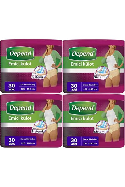 Depend Emici Külot Hasta Bezi XL - Extra Büyük Kadın 120 Adet (4PK*30)