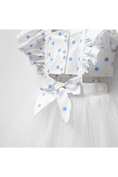 ministok فستان توتو أزرق منقط