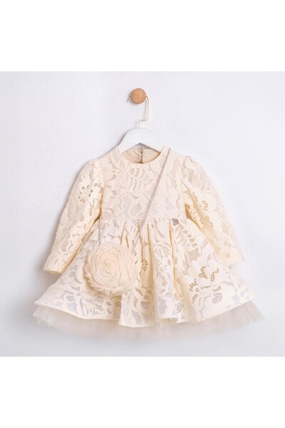 ministok فستان دانتيل للفتيات من فيينا مع حقيبة ظهر مفصلة وملحقات