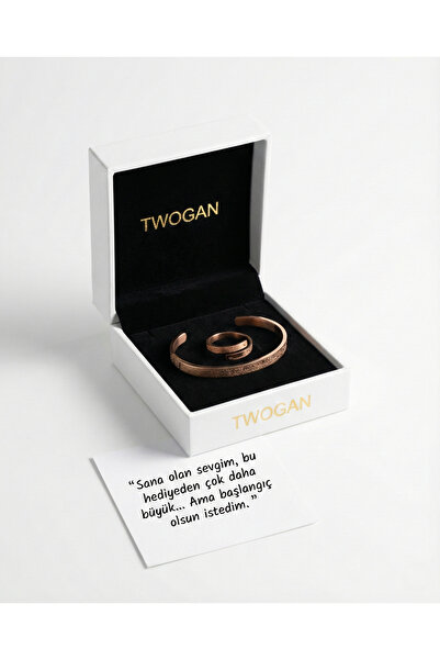 TWOGAN Ayetel Kürsi Çelik Bileklik ve Ayetel Kürsi Yüzük, Rose Renk, 14 Şubat...