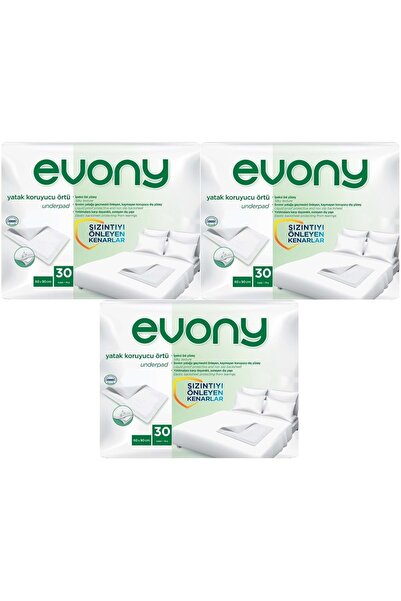 Evony Hasta Yatak Koruyucu Örtü 60*90CM 90 Adet (3PK*30) (Kaymaz Özellikli)