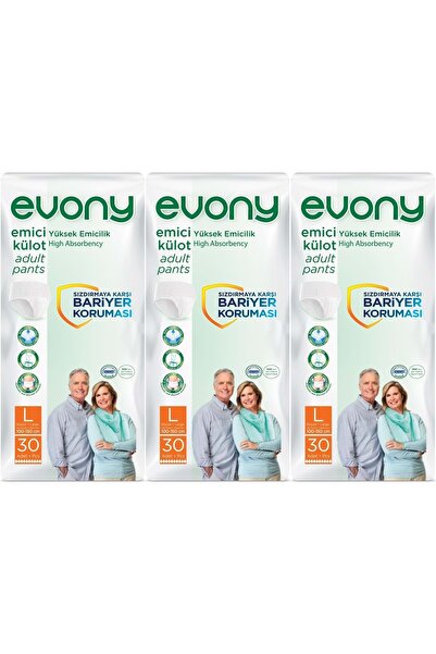 Evony Hasta Bezi Yetişkin Emici Külot L - Büyük - Large 90 Adet (3PK*30)