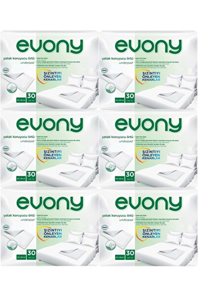 Evony Hasta Yatak Koruyucu Örtü 60*90CM 180 Adet (6PK*30) (Kaymaz Özellikli)