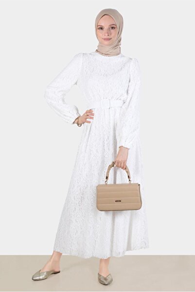 Alvina Belted Lace Dress 42814