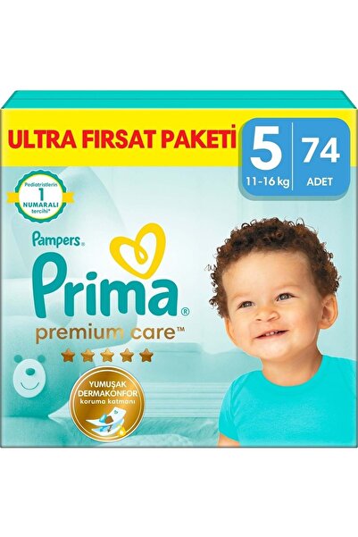 Prima Premium Care Bebek Bezi Beden:5 (11-16KG) Junior 74 Adet Ultra Fırsat Pk