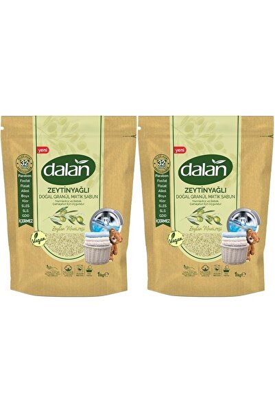 Dalan Doğal Granül Sabun Tozu 1Kg Bebekler İçin %100 Zeytinyağlı (2 Li Set)