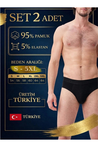 Mercan Erkek Slip Siyah Renk 2'li Paket
