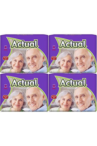 ACTUAL Yetişkin Hasta Bezi Bel Bantlı L - Large - Büyük 120 Adet (4PK*30)