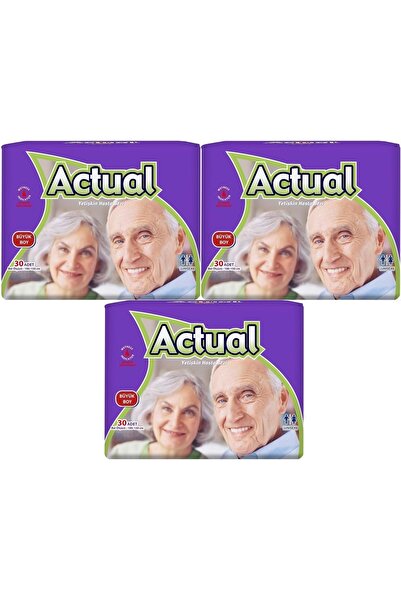 ACTUAL Yetişkin Hasta Bezi Bel Bantlı L - Large - Büyük 90 Adet (3PK*30)