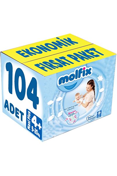 Molfix Bebek Bezi Beden:4+ (9-20Kg) Maxi Plus 104 Adet Ekonomik Fırsat Pk
