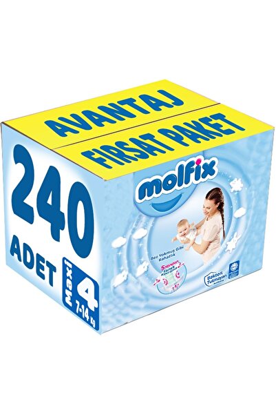 Molfix Bebek Bezi Beden:4 (7-14KG) Maxi 240 Adet Avantaj Fırsat Pk
