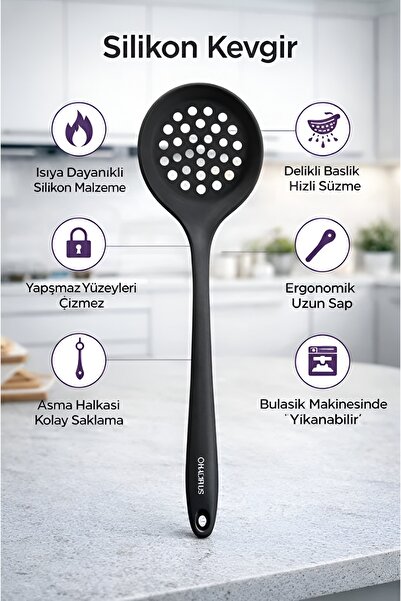 Ekostem Silicone Colander - High Heat Resistant, Fireproof and Non-Stick 1 Piece