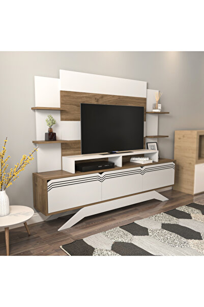Decorotika DELPİ TV ÜNİTESİ BEYAZ-CEVİZ