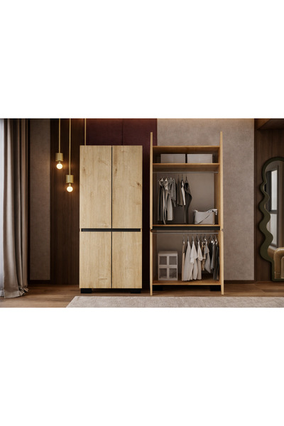 VM VERTEX MOBİLYA Floransa 4 Kapılı Flr4-ıa2 Safir- Antrasit Gardırop-çok Ama...