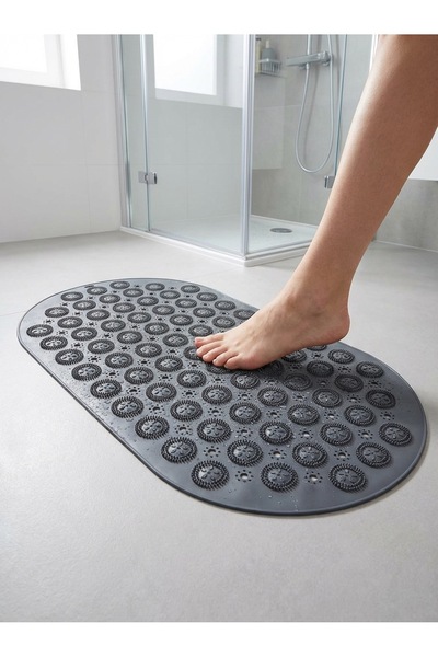 MappleHome سجادة حمام بيضاوية من السيليكون للتدليك مع ممصات، سجادة حمام ودش م...