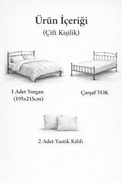 Binna Soft Karmina Ultura Yumuşak Wellsoft Slikon Dolgulu Çift Kişilik Yorgan + Yastık Kılıfı Set/ Uyku Seti
