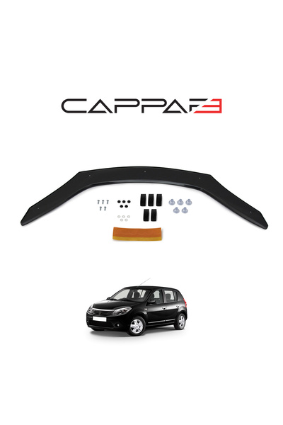 Cappafe Dacia Sandero Uyumlu Ön Kaput Koruyucu Rüzgarlığı 2009-2012 Yılı Arası