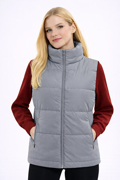 freemen Vestă de damă Nova Fabric, cu guler înalt, căptușită, rezistentă la a...