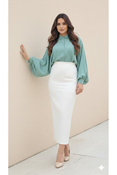 CNG MODA Fusta scuba cu talie elastică