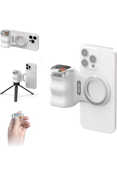 Zilvana MagSafe Beyaz Bluetooth Fotoğraf Çekim Aparatı Tripod ve Işıklı Set