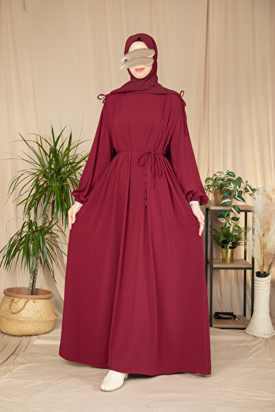 Nissra فستان أنكا نور مديني من الحرير بتفاصيل على الكتف 150 سم Anka255063