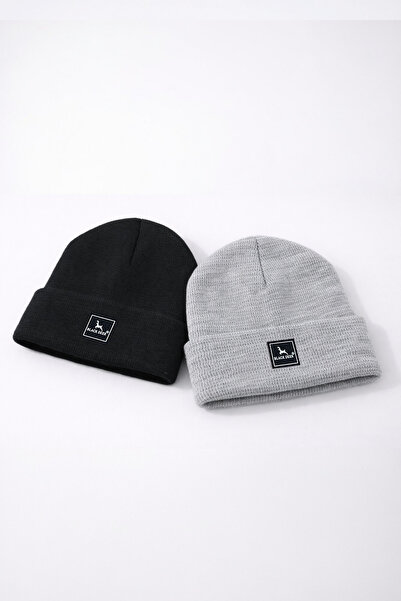 BLACK DEER 2-пари унісекс ткані шапки зимові, м'які на дотик, з еластичної тк...