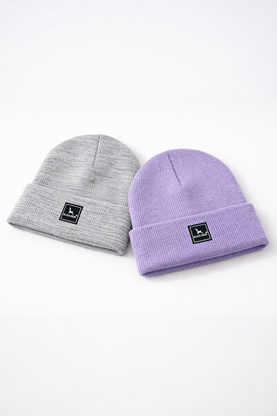 BLACK DEER 2-пари унісекс ткані шапки зимові, м'які на дотик, з еластичної тк...