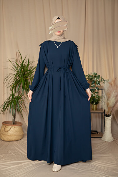 Nissra Ankanoor Lacivert Omzu Tünel Detaylı Elbise Anka255063