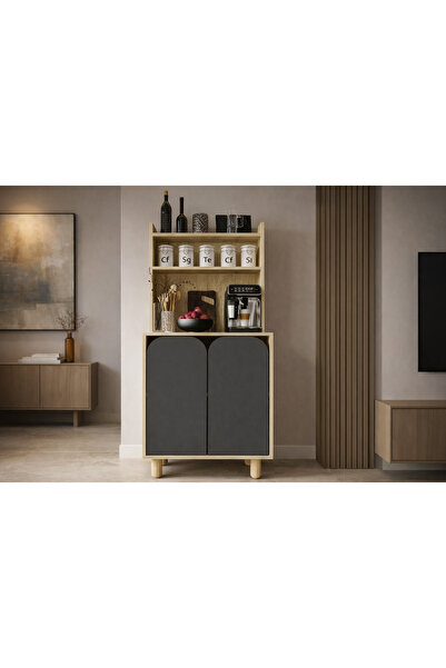 VM VERTEX MOBİLYA Parma 2 Kapaklı Mutfak Dolap, Kahve Köşesi, Çok Amaçlı Dola...