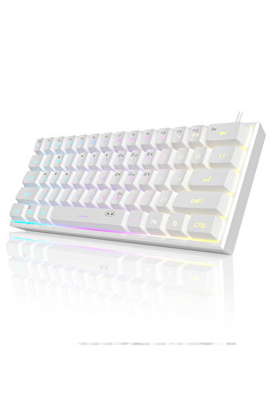 MageGee TS91 61 Tuş RGB Kablolu Beyaz Membran Gaming Klavye