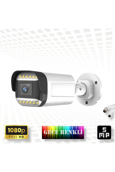 qromax 1080P Gece Renli Gösteren 5MP SONY Lensli 4 Warm Ledli Güvenlik Kamera...