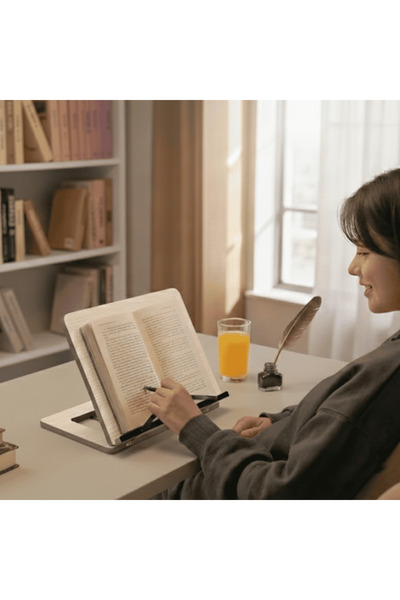 Vigo Wood Ahşap Kitap Okuma Standı Tablet Standı Kitap Tutucu Rahle (ERİK)