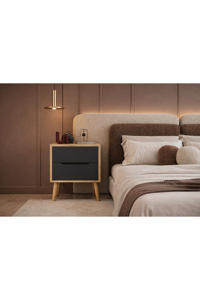 VM VERTEX MOBİLYA Flora Komodin 2 Çekmeceli Yatak Odası Bebek Odası Safir Meş...