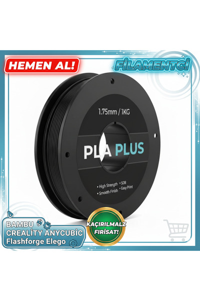Filamentci 1.75mm Siyah PLA Plus Filament 1 Kg BAMBU CREALİTY ANYCUBİC Flashf...