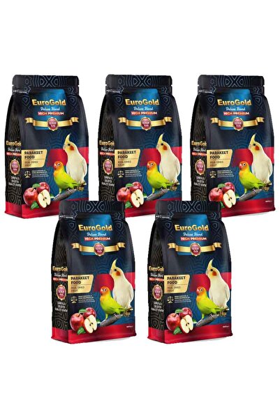 EuroGold Deluxe Paraket Yemi Elmalı 1kg x 5 adet