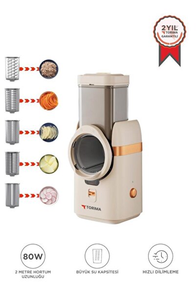 Torima Otomatik Rende Doğrayıcı Dilimleme Makinesi 5IN1 TFS01 Krem
