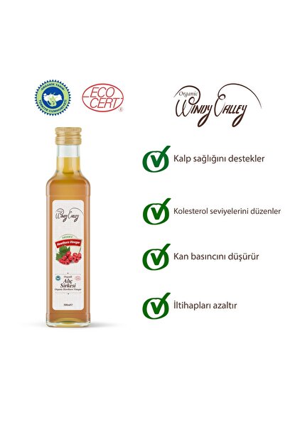 Organic Windy Valley Organik Alıç Sirkesi 500 ml Doğal, Fermente ve Katkısız ...