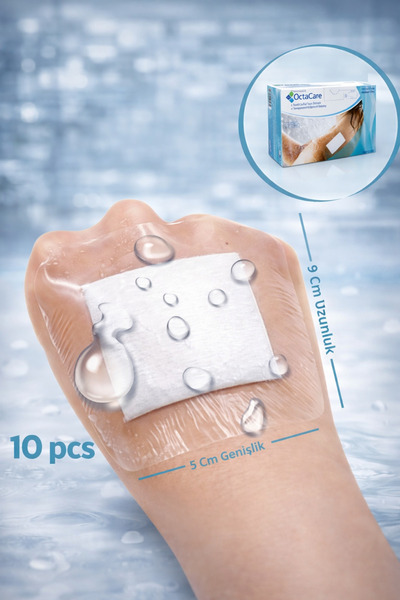 Octacare Şeffaf Pu Film Yara Örtüsü-banyo Bandı-dövme Bandı 5cmx 9 Cm10 Adet